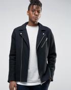 Selected Homme Wool Biker Jacket - Black