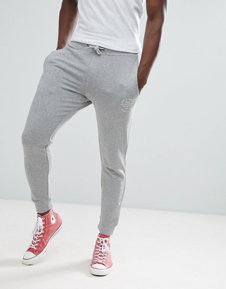 Jack & Jones Originals Joggers With Branding - Gray