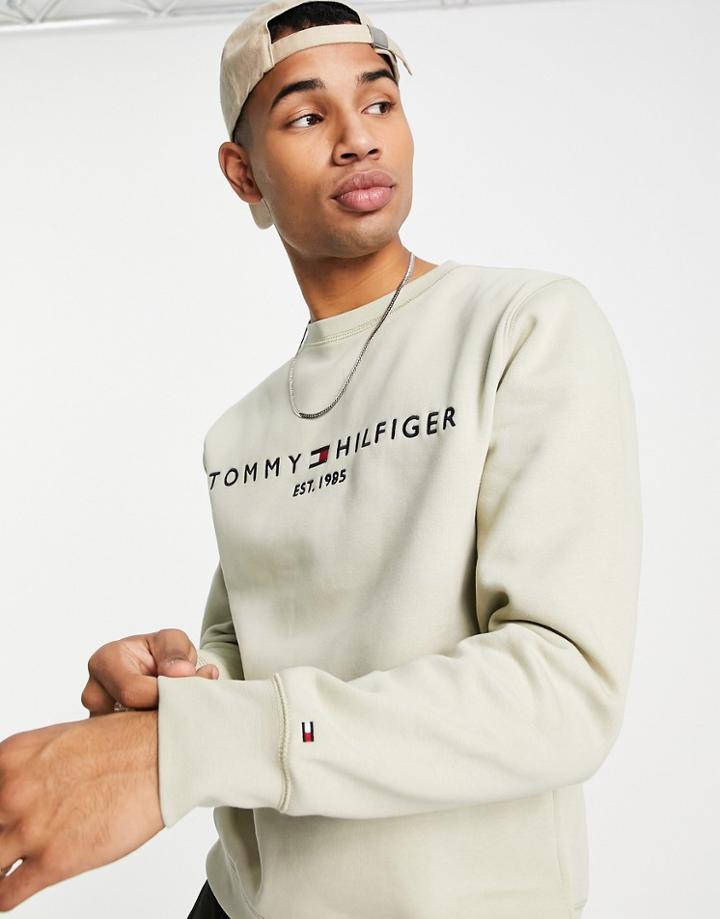 Tommy Hilfiger Classic Logo Sweatshirt In Stone-neutral
