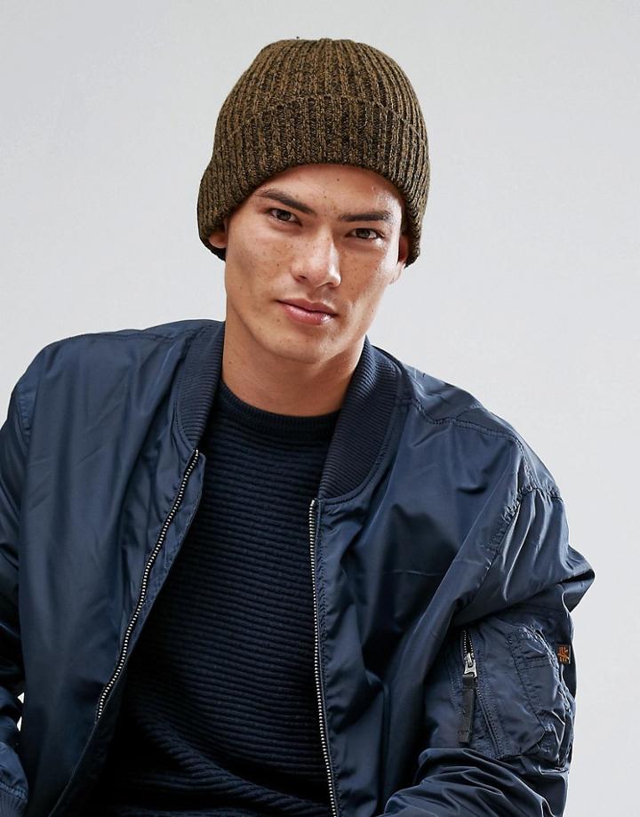 New Look Beanie In Khaki - Green