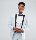 Asos Tall Skinny Tuxedo Suit Jacket In Ice Blue - Blue