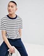 Mango Man Fine Striped T-shirt In Navy - Navy