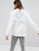 Diamond Supply Long Sleeve T-shirt With Original Sign Back Print In White - White