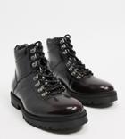 Silver Street Wide Fit Chunky Hiker Lace Up Boots In Burgundy Leather-red