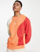 River Island Ombre Wave Sweatshirt In Orange