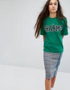 Charms Oversized T-shirt With Logo - Green