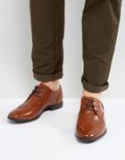 Asos Brogue Shoes In Faux Tan Leather - Tan