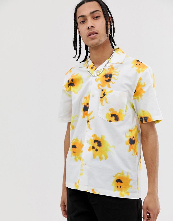 Weekday Chill Shirt With Sun Print In White - White