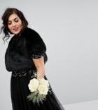 Maya Plus Faux Fur Cropped Jacket - Black