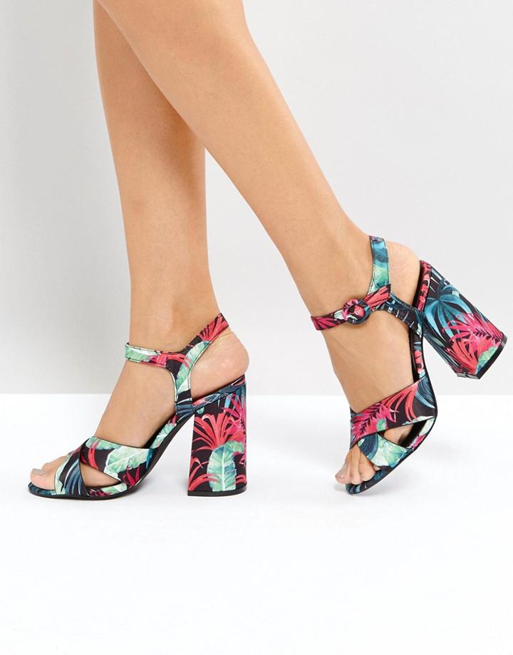 New Look Floral Heeled Sandal - Multi