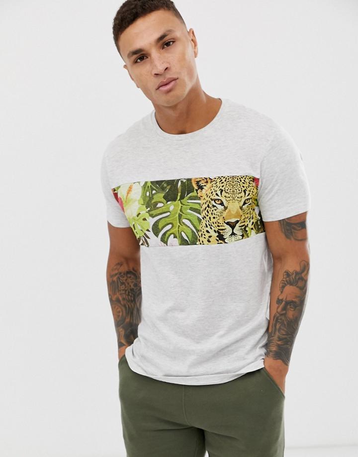 Brave Soul Cheetah T-shirt - Gray