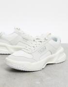 Lacoste Ace Lift Chunky Overlay Sneakers In Off White Mix