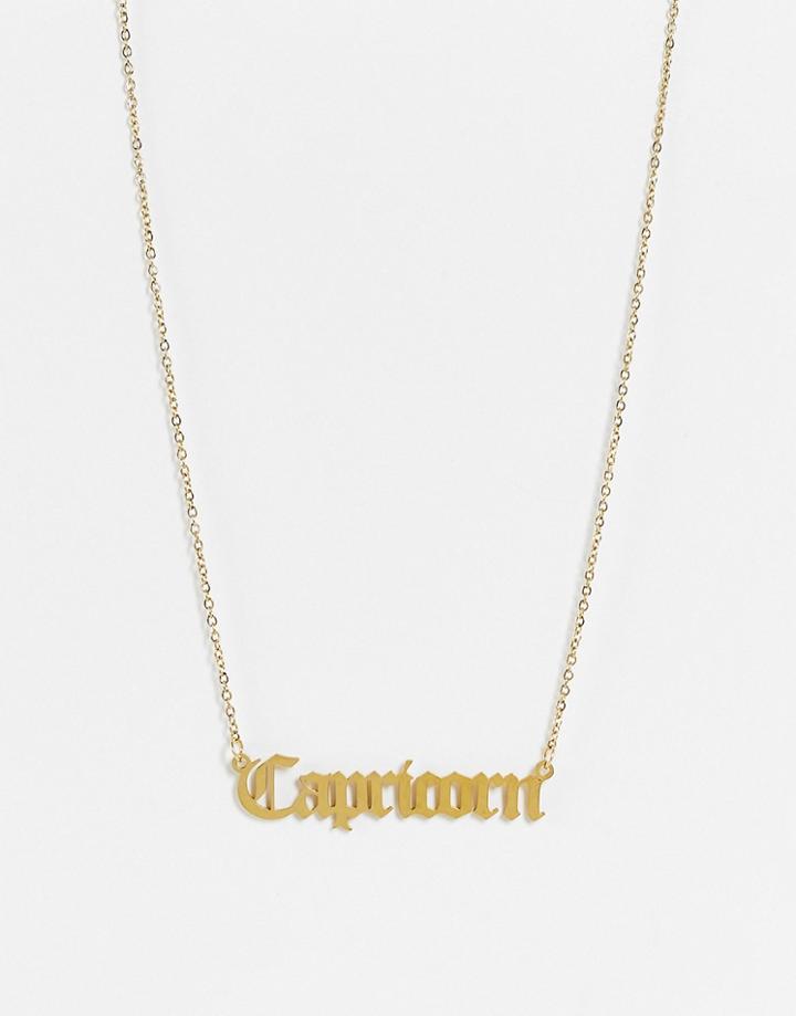 Designb London Capricorn Starsign Necklace In Gold