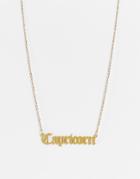 Designb London Capricorn Starsign Necklace In Gold