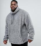 Jacamo Plus Fleece With Funnel Neck In Gray Marl - Gray