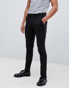 Asos Design Super Skinny Smart Pants In Black Wool Mix