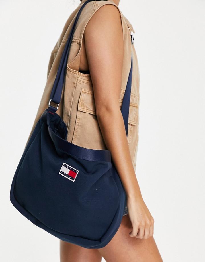 Tommy Jeans Canvas Crossbody Bag In Navy