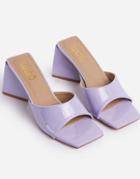 Ego Realness Mid Flare Heel Sandals In Lilac-purple