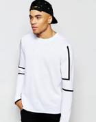 Asos Sweater With Design Sleeves - White