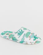 Truffle Collection Cactus Print Slippers - Multi