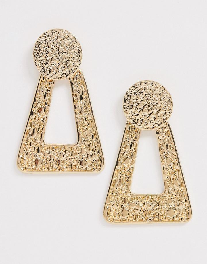 New Look Triangle Drop Earrings In Gold - Gold