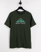 Nike Running Trail Logo T-shirt In Green