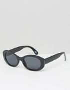 Asos Oval Sunglasses In Black - Black