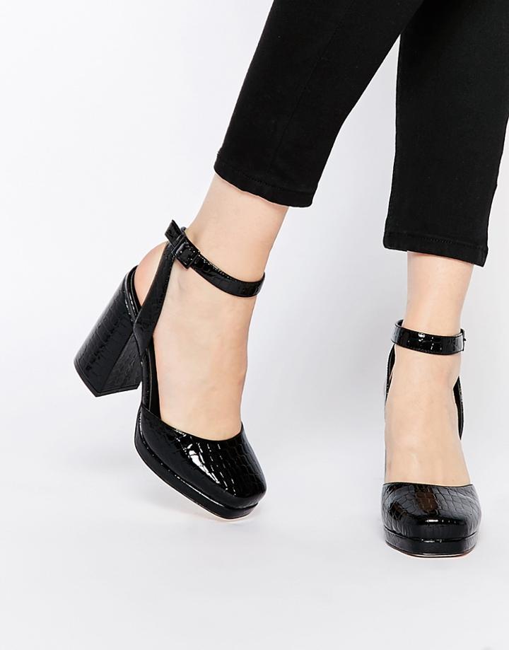 Asos Pentagon High Heels - Black Croc