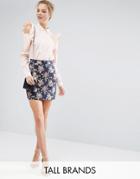 Fashion Union Tall Floral Jacquard Mini Skirt - Multi