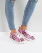 New Look Brocade Lace Up Sneaker - Pink