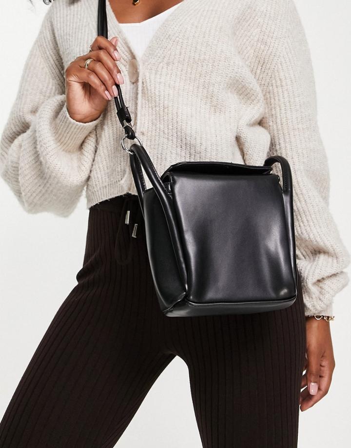 Glamorous Structured Boxy Shoulder Bag In Black