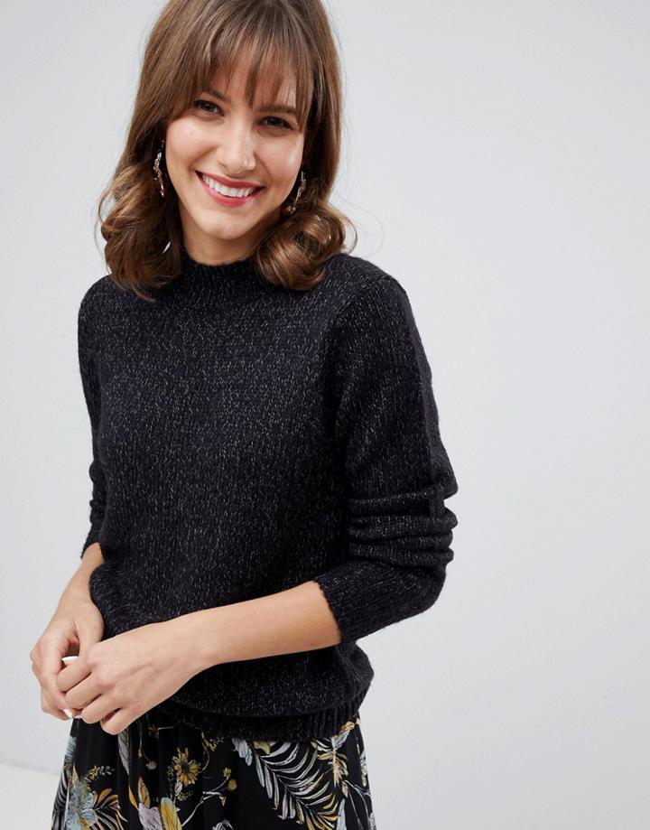 Vero Moda High Neck Knitted Sweater - Black