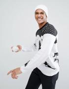 Asos Holidays Sweater With Snow Scene - Multi