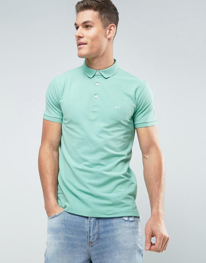 Lindbergh Logo Stretch Polo Shirt - Green
