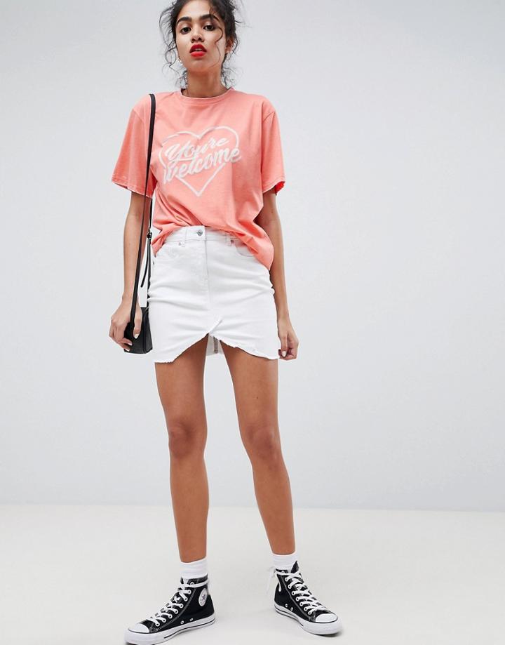 Parisian Denim Mini Skirt - White