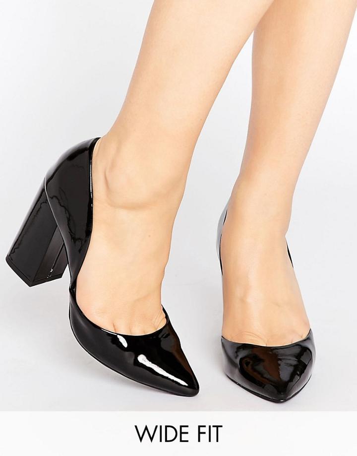 New Look Wide Fit Block Heeled Pumps - Black