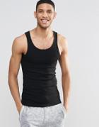 Hugo Boss Muscle Fit Rib Tank In Black - Black