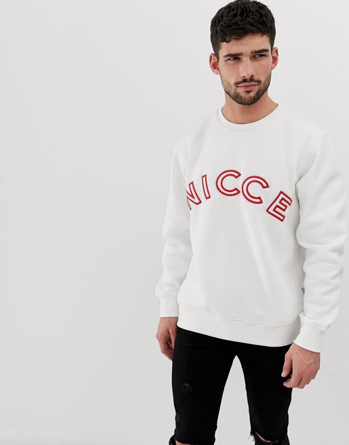 Nicce Sweatshirt With Large Logo In White