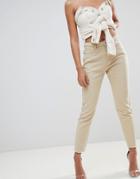 Missguided Riot High Waisted Mom Jeans - Beige