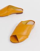Aldo Rireviel Leather Cross Strap Sandals In Mustard - Yellow