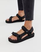 Pull & Bear Velcro Fasten Sandals In Black - Black