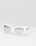 Quay Australia Vesper Square Lens Sunglasses - White