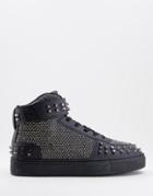 Asos Design High Top Sneakers With Studs-blues
