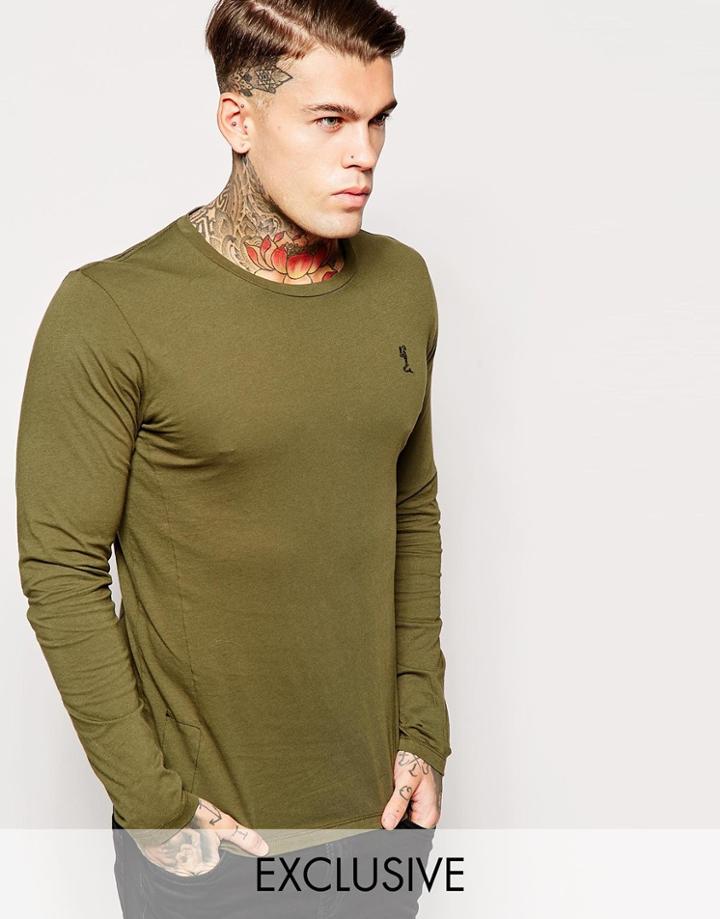 Religion Jersey Long Sleeve Top - Khaki