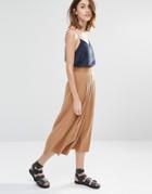 Warehouse Soft Culotte Trousers - Tobacco