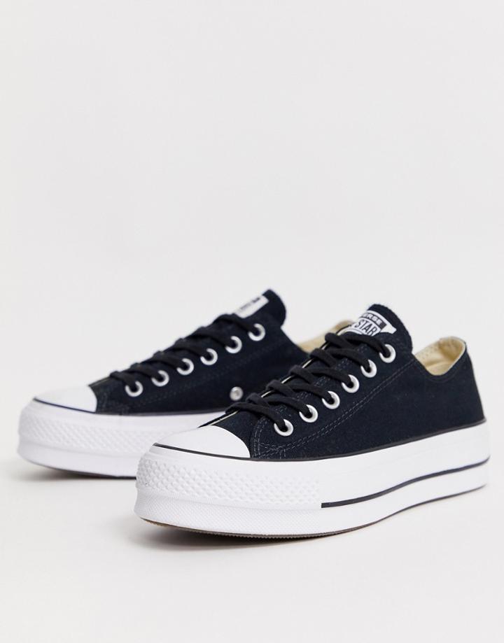Converse Chuck Taylor All Star Ox Canvas Platform Sneakers In Black