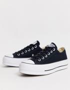 Converse Chuck Taylor All Star Ox Canvas Platform Sneakers In Black