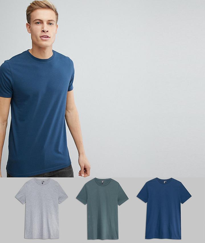 Asos Crew Neck T-shirt 3 Pack Save - Multi