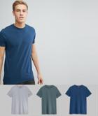 Asos Crew Neck T-shirt 3 Pack Save - Multi