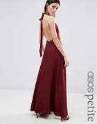 Asos Petite Open Back Maxi Dress - Red